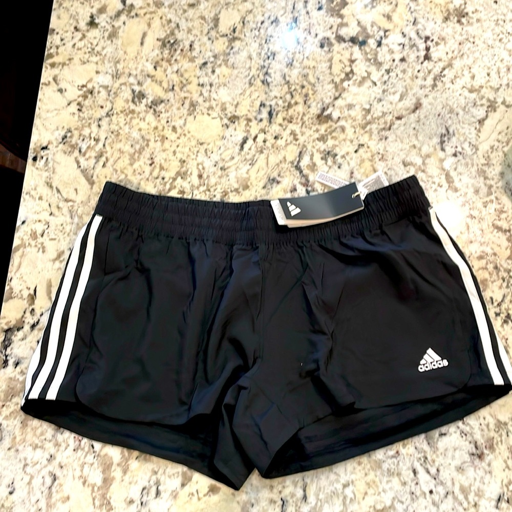 NWT Adidas Black Pacer Shorts